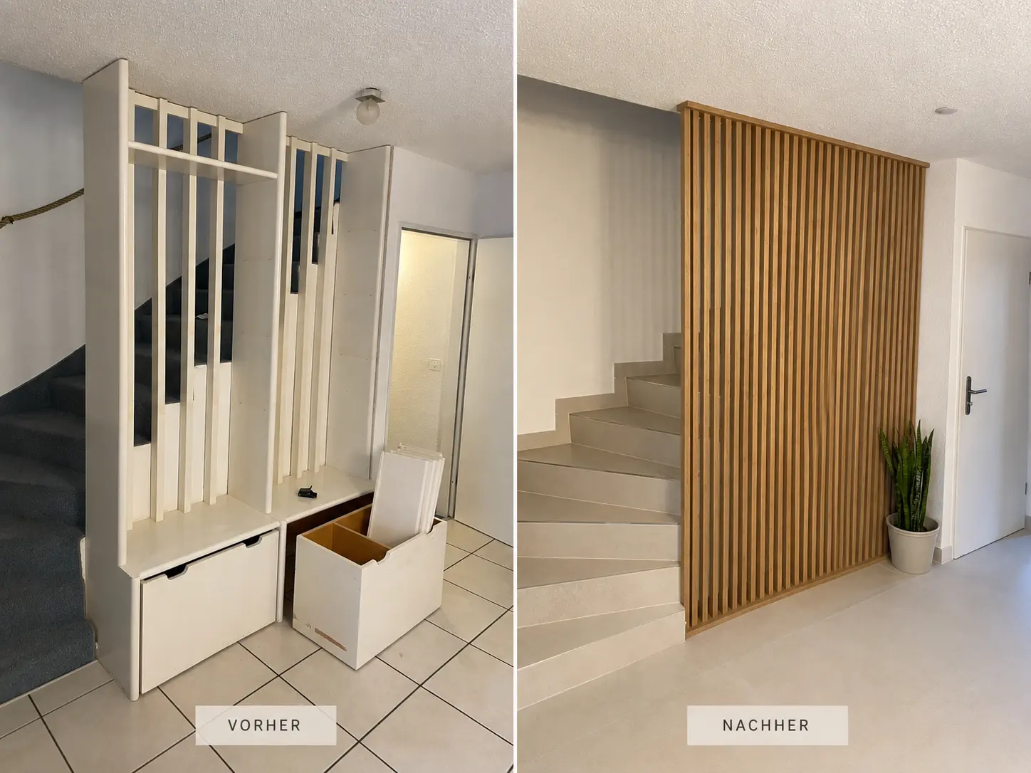 Modernisierter Treppenbereich als Vorher-Nachher-Projekt